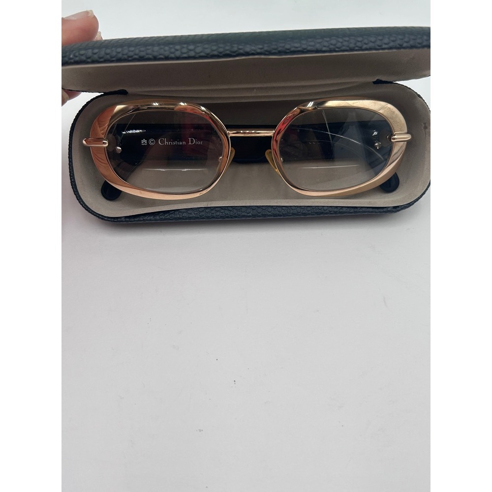 Christian Dior Vintage Carla 42W Gold Amber Oval glasses Frames Austria 49-22 - Picture 9 of 16